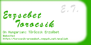 erzsebet torocsik business card